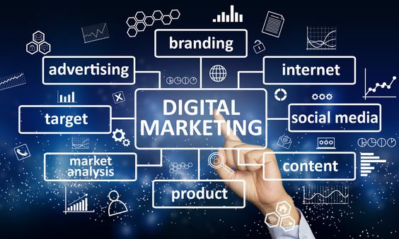 Digital marketing services illustration highlighting online business growth strategies